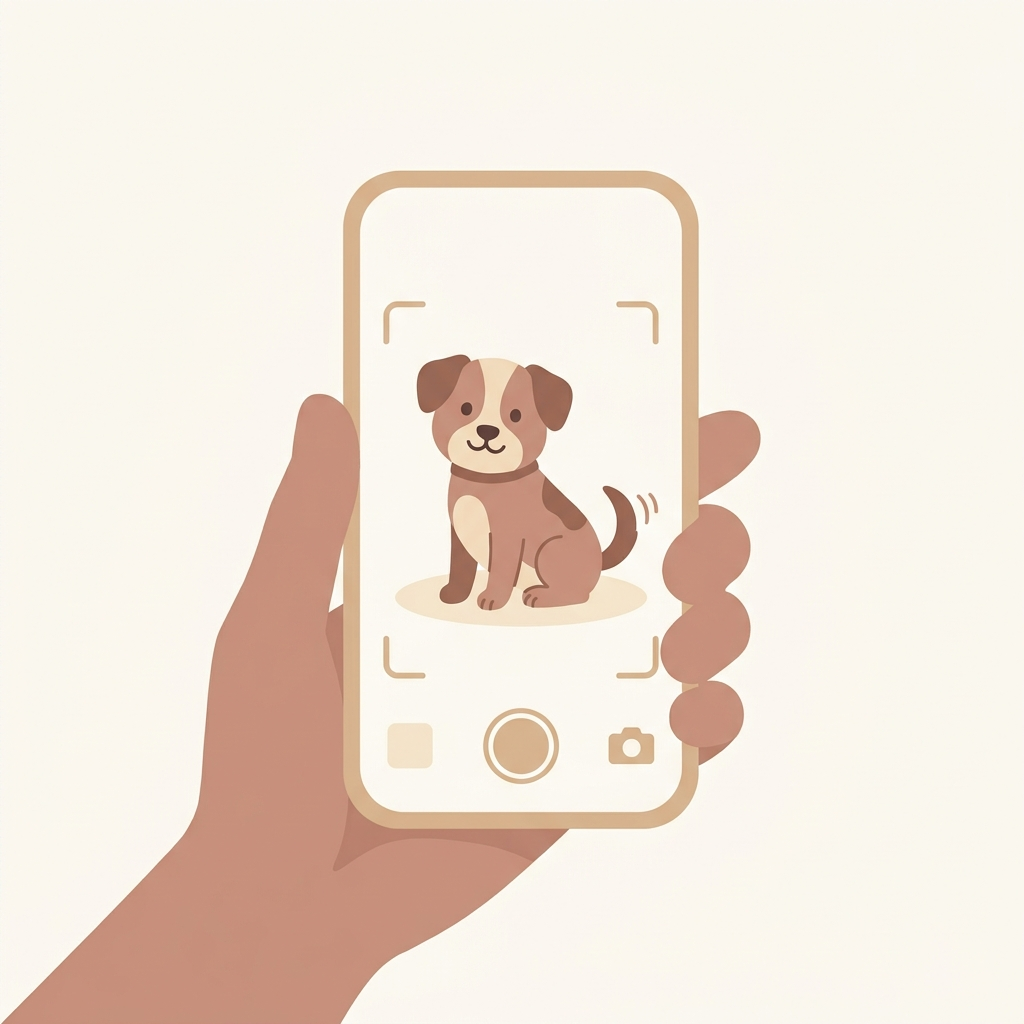 Step 1 illustration: upload a photo of your pet